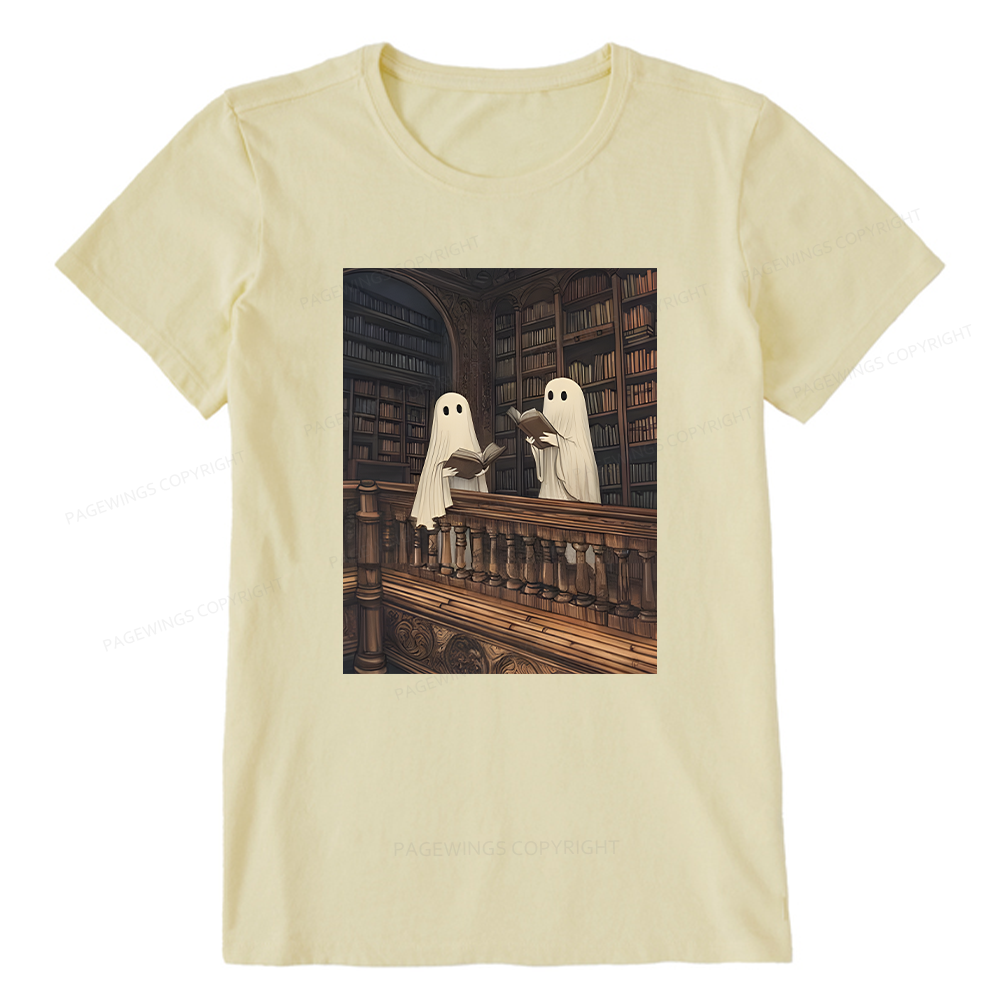 Pagewings Halloween Ghost Reading Unisex Classic T-shirt