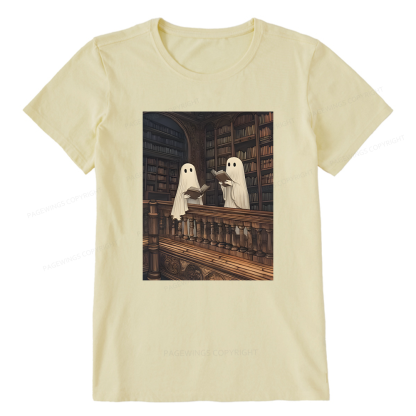 Pagewings Halloween Ghost Reading Unisex Classic T-shirt