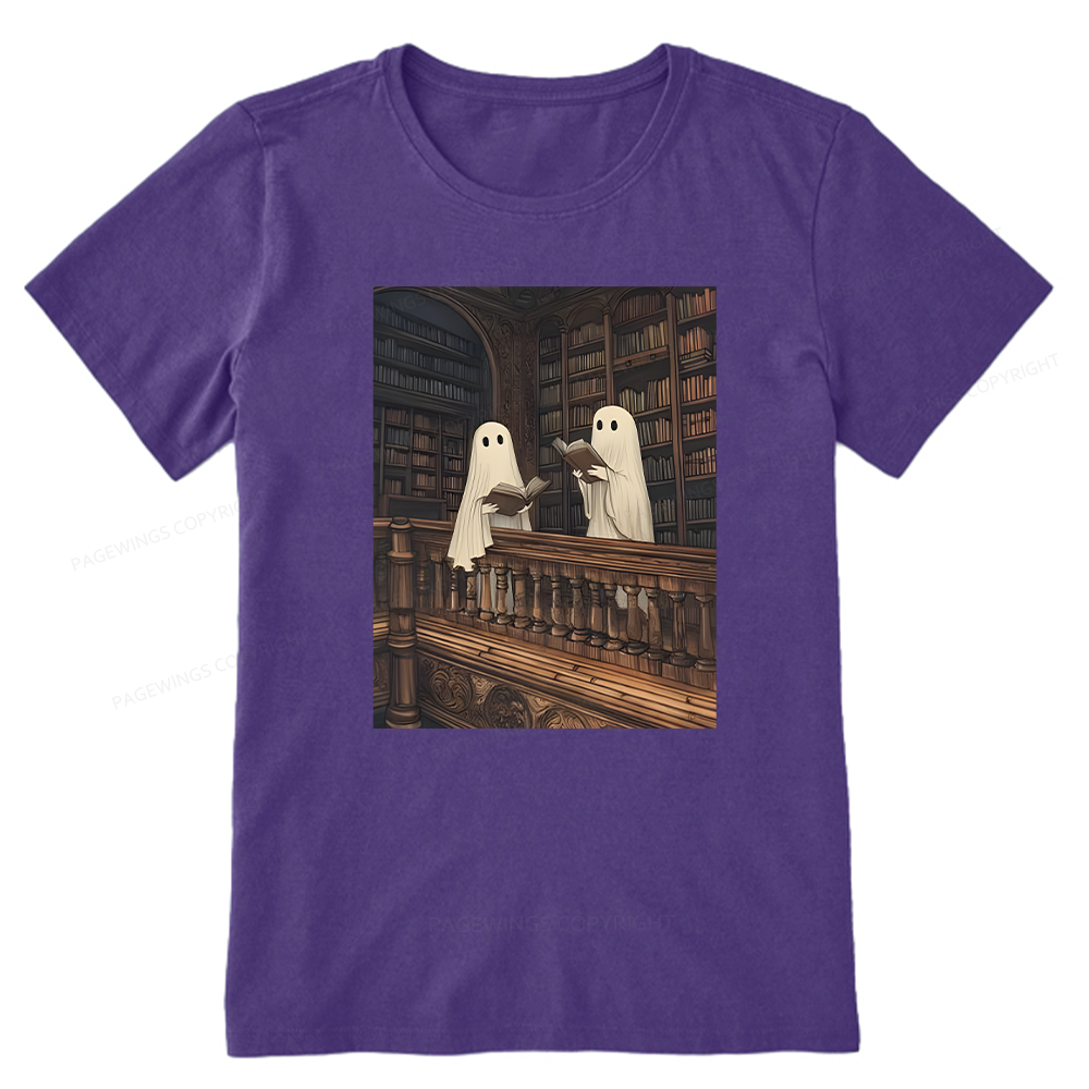 Pagewings Halloween Ghost Reading Unisex Classic T-shirt