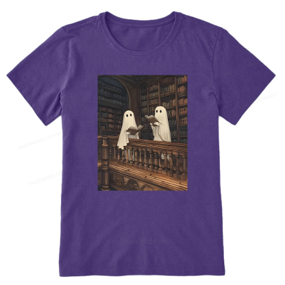 Pagewings Halloween Ghost Reading Unisex Classic T-shirt