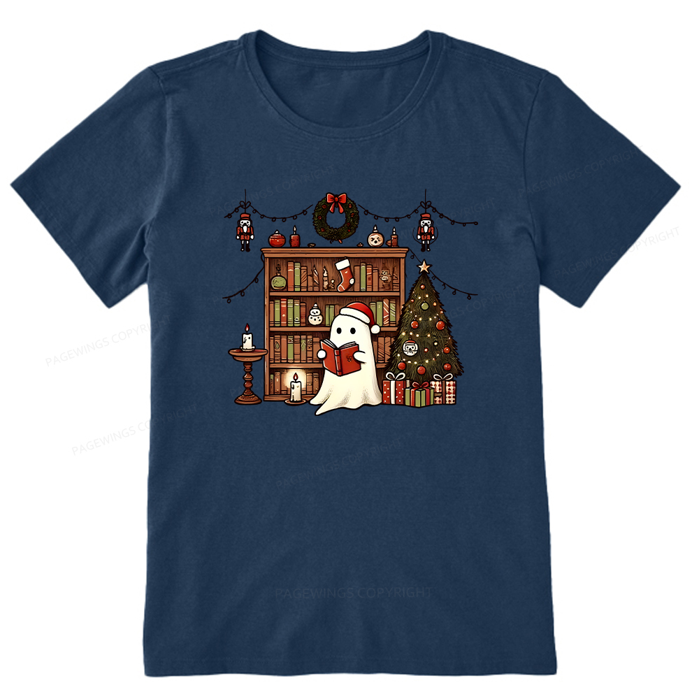 Pagewings Christmas Ghost Book Unisex Classic T-shirt