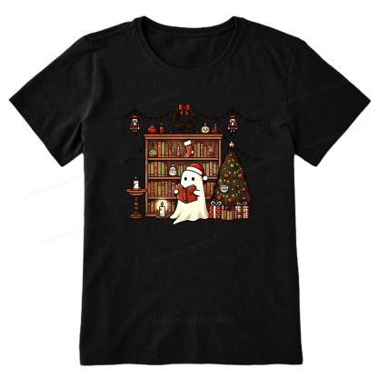 Pagewings Christmas Ghost Book Unisex Classic T-shirt