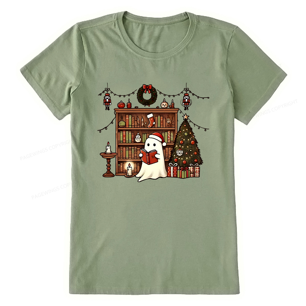 Pagewings Christmas Ghost Book Unisex Classic T-shirt