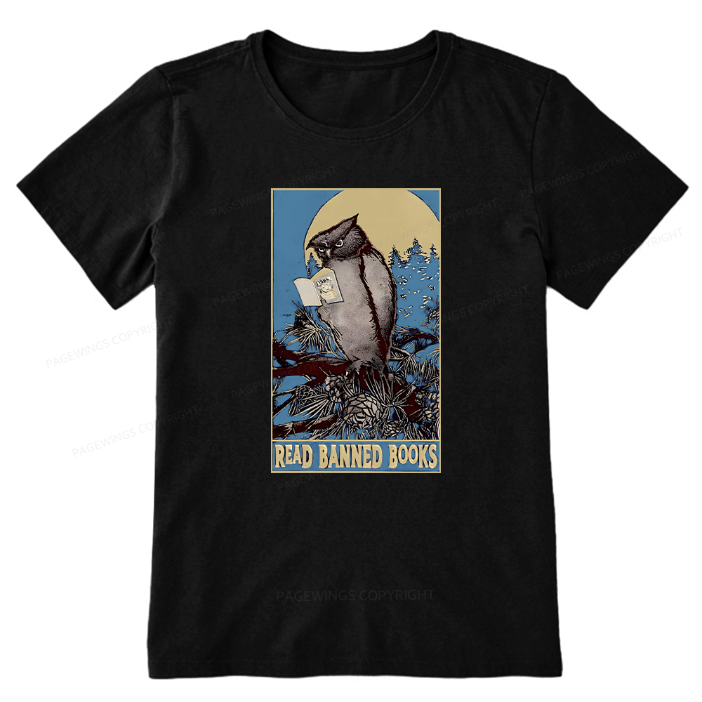 Pagewings Owl Read Banned Books Unisex Classic T-shirt