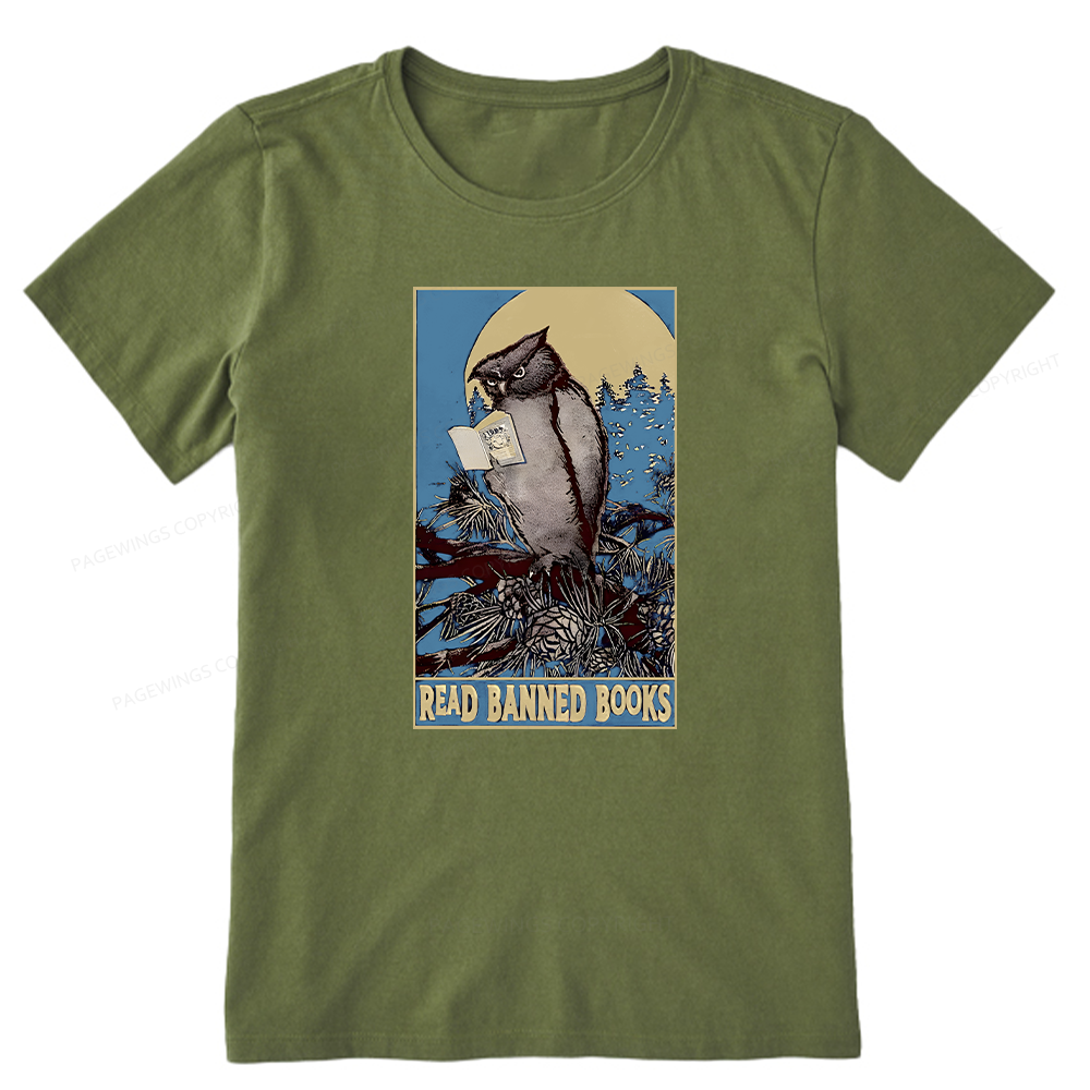 Pagewings Owl Read Banned Books Unisex Classic T-shirt