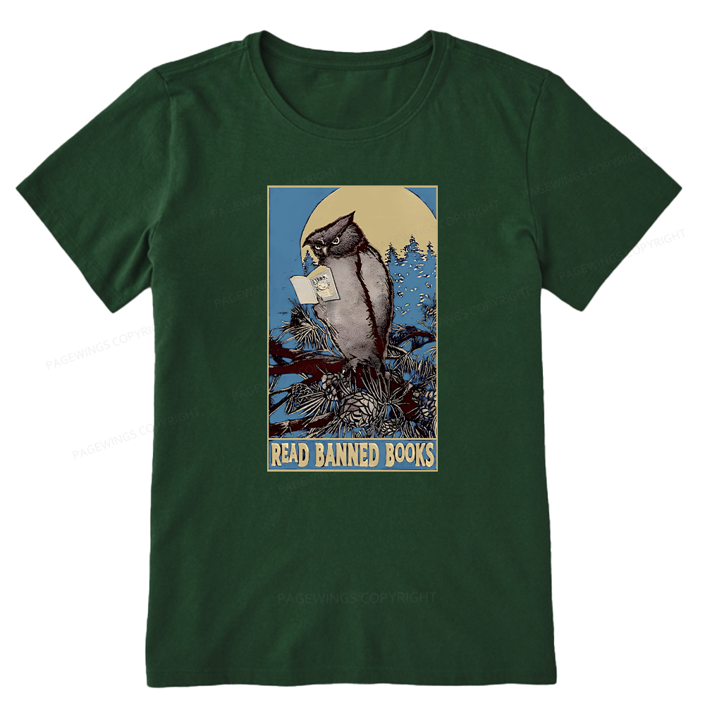 Pagewings Owl Read Banned Books Unisex Classic T-shirt