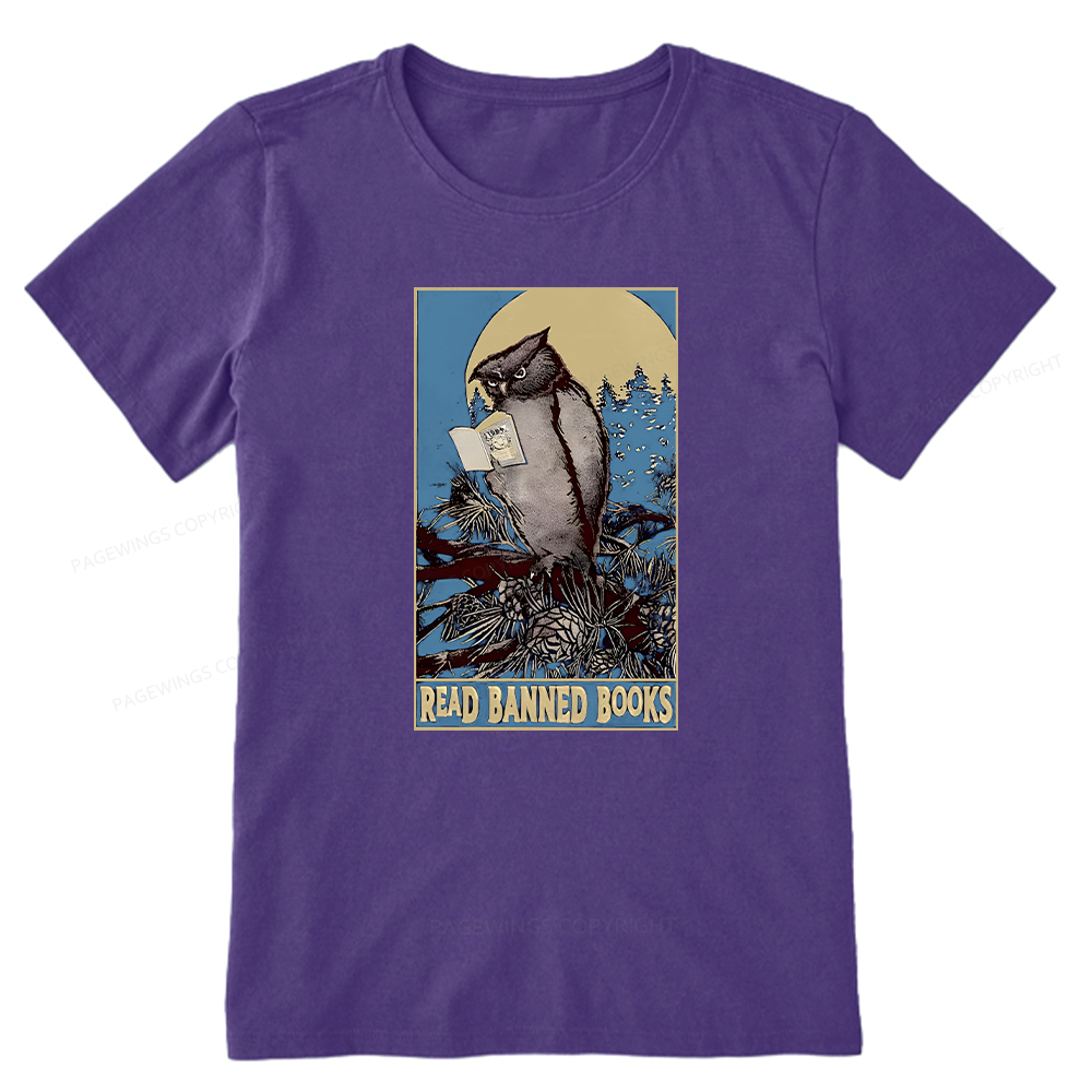Pagewings Owl Read Banned Books Unisex Classic T-shirt