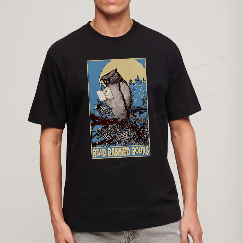 Pagewings Owl Read Banned Books Unisex Classic T-shirt