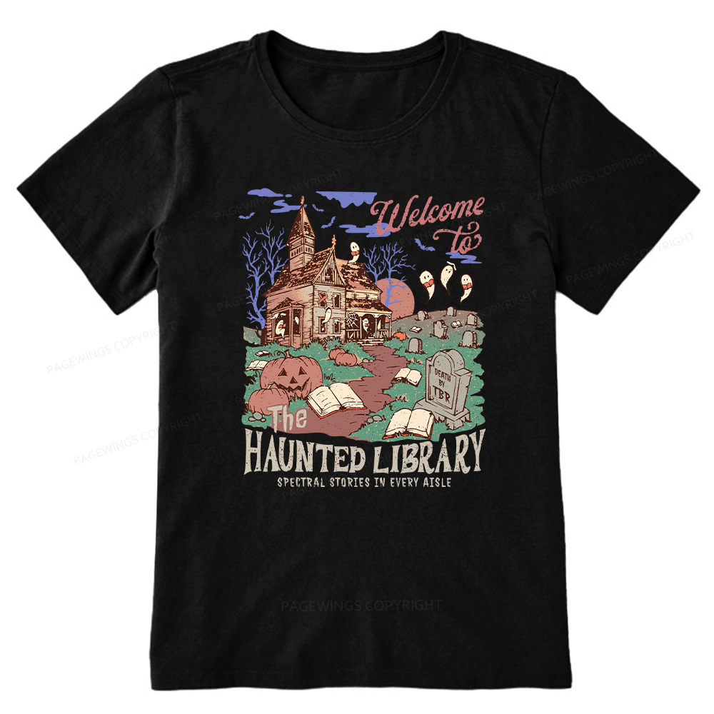 Pagewings Welcome To The Haunted Library Unisex Classic T-shirt