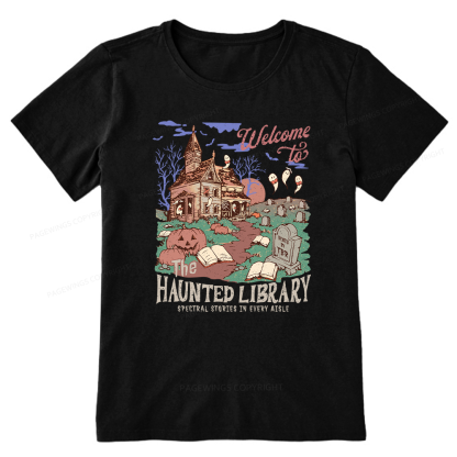 Pagewings Welcome To The Haunted Library Unisex Classic T-shirt