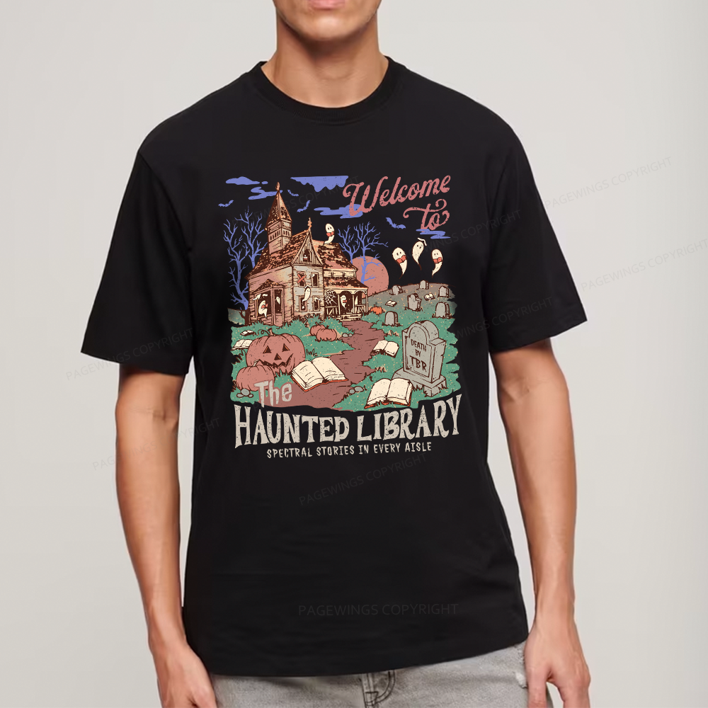 Pagewings Welcome To The Haunted Library Unisex Classic T-shirt