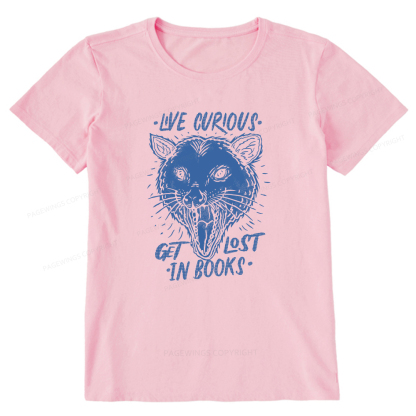 Pagewings Live Curious, Get Lost In Books Unisex Classic T-shirt
