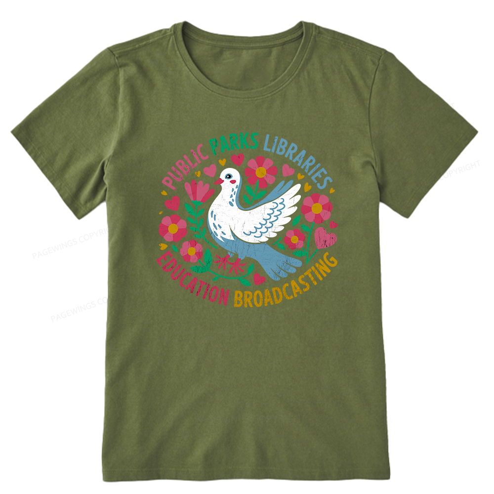 Pagewings Public Parks Libraries Education Broadcasting Unisex Classic T-shirt