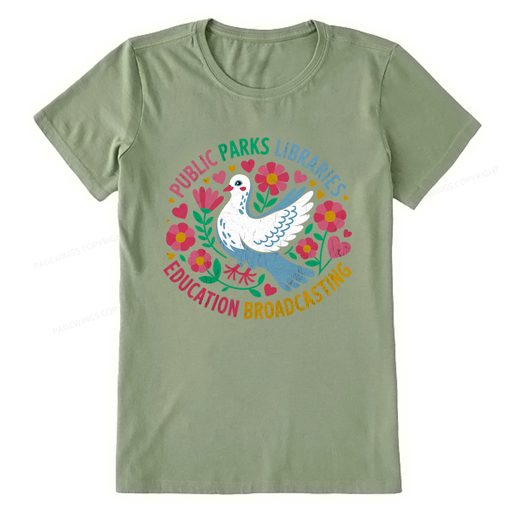Pagewings Public Parks Libraries Education Broadcasting Unisex Classic T-shirt