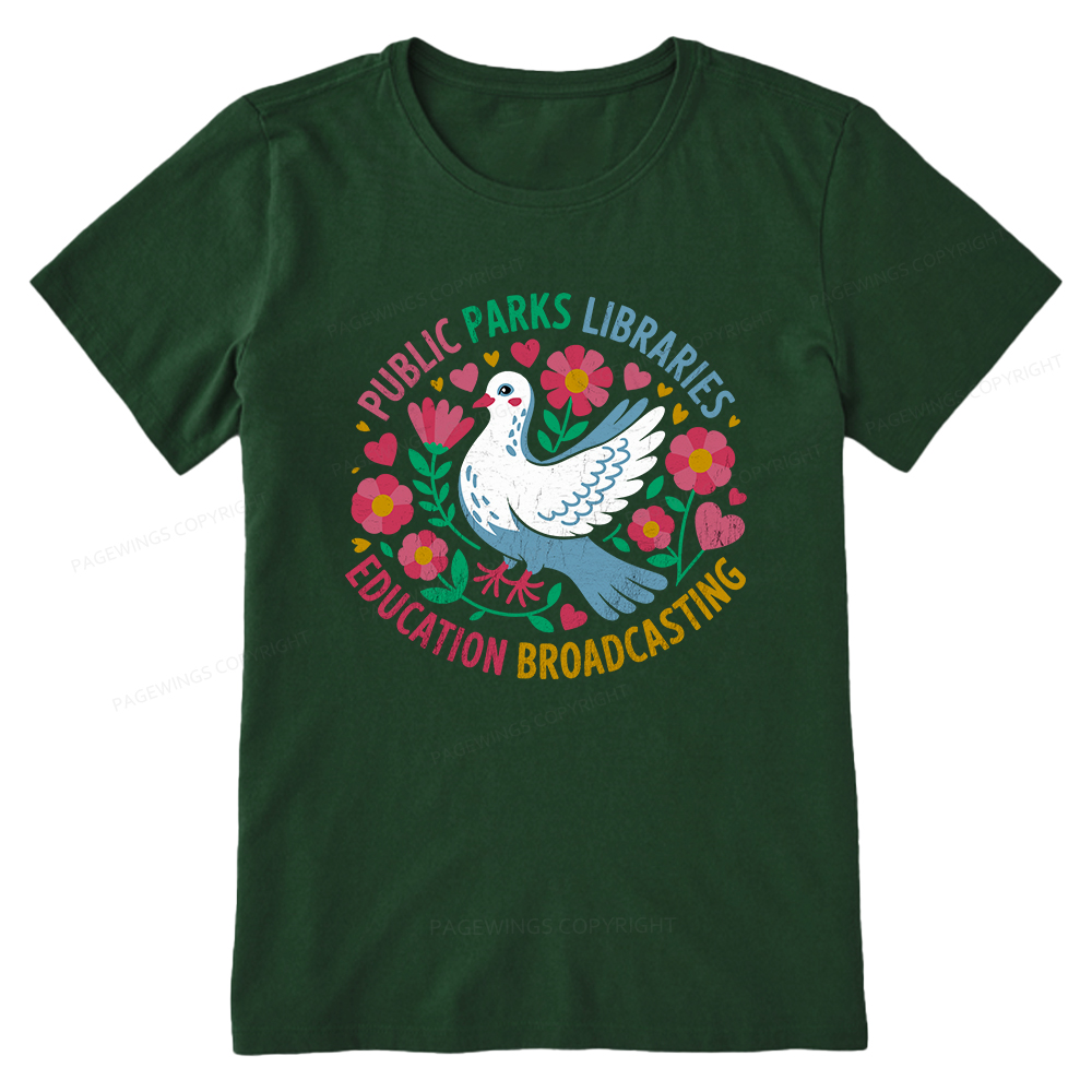 Pagewings Public Parks Libraries Education Broadcasting Unisex Classic T-shirt