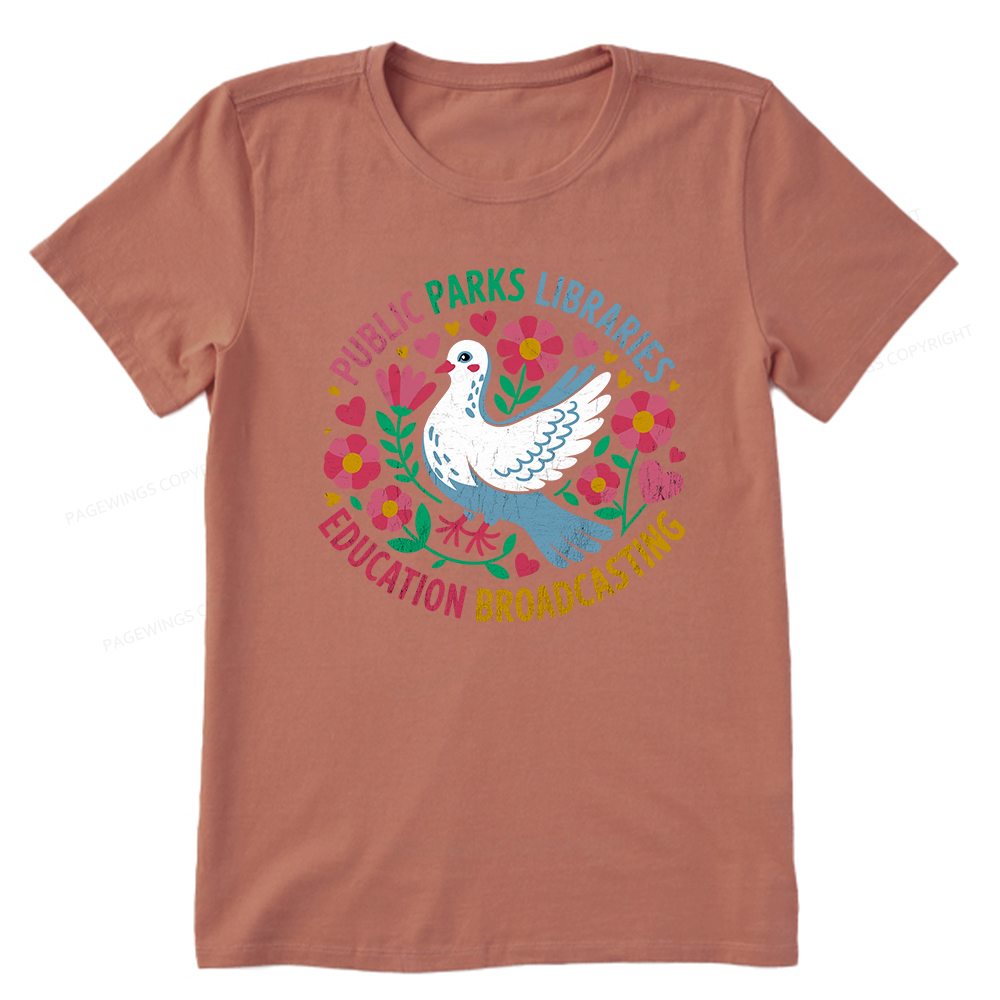 Pagewings Public Parks Libraries Education Broadcasting Unisex Classic T-shirt