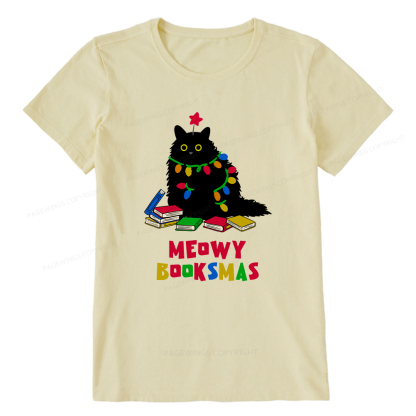 Pagewings Meowy Booksmas Unisex Classic T-shirt