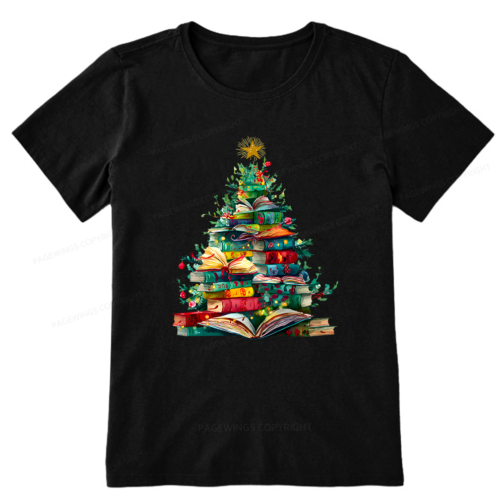 Pagewings Christmas Book Tree Unisex Classic T-shirt
