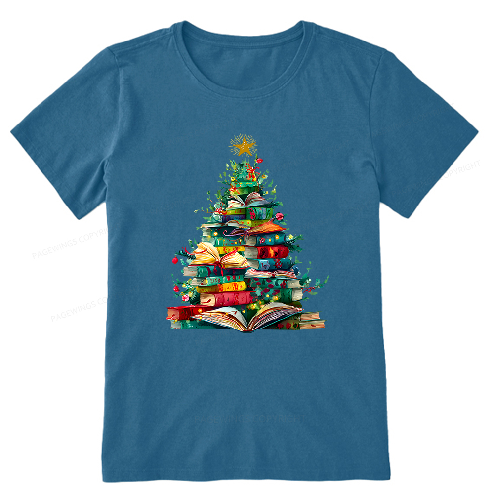 Pagewings Christmas Book Tree Unisex Classic T-shirt