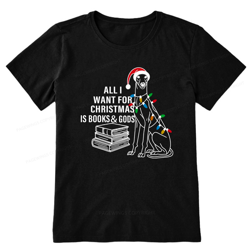 Pagewings All I Want For Christmas Is Books and Dogs Unisex Classic T-shirt