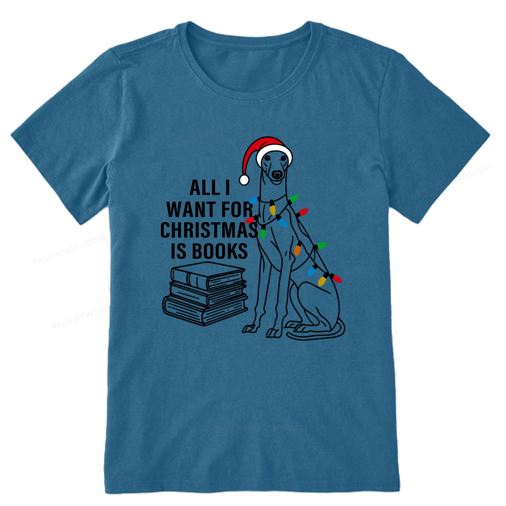 Pagewings All I Want For Christmas Is Books and Dogs Unisex Classic T-shirt