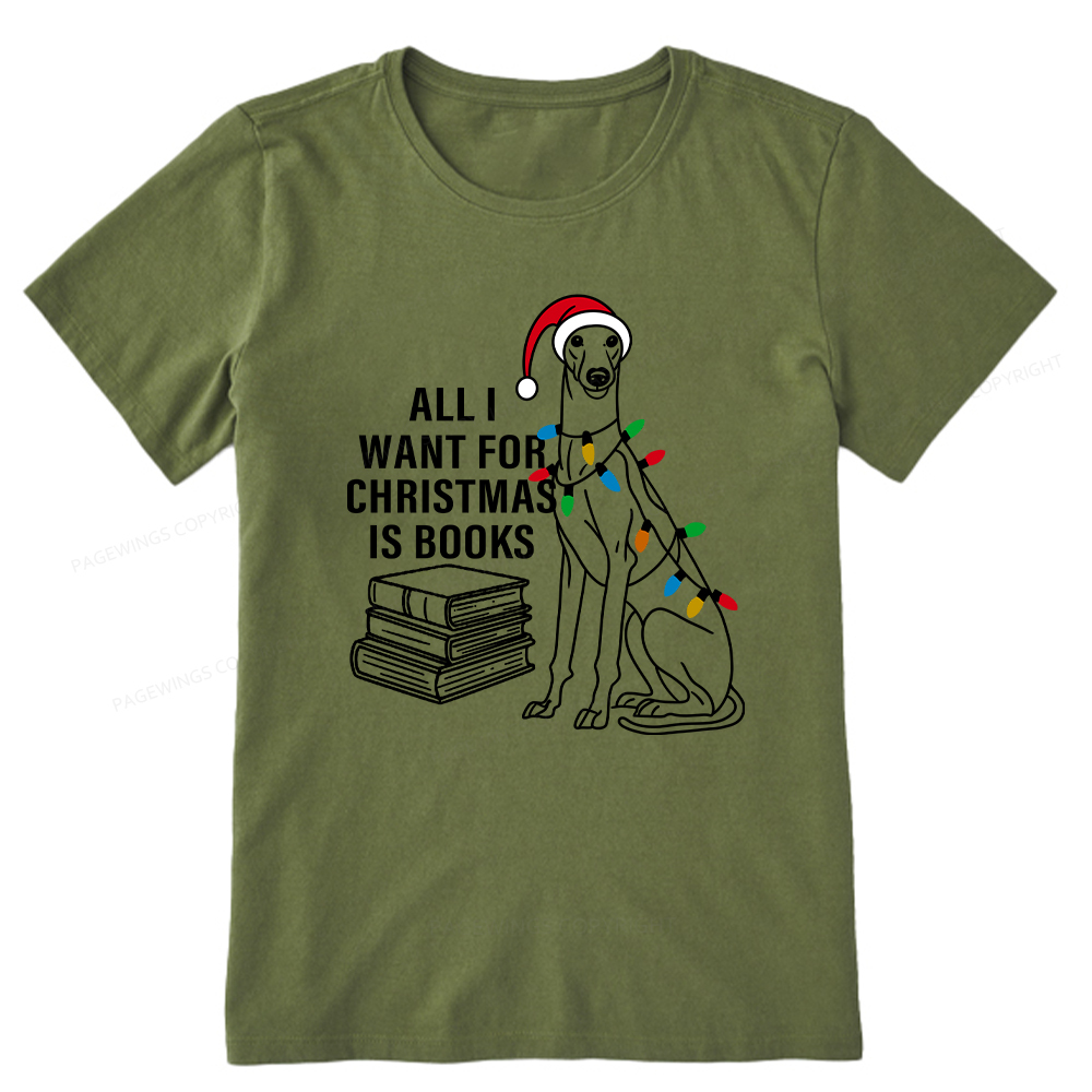 Pagewings All I Want For Christmas Is Books and Dogs Unisex Classic T-shirt