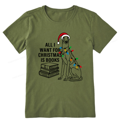 Pagewings All I Want For Christmas Is Books and Dogs Unisex Classic T-shirt