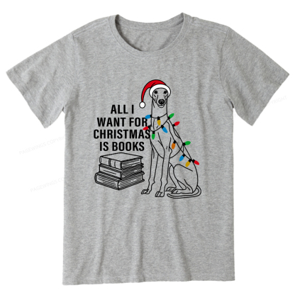 Pagewings All I Want For Christmas Is Books and Dogs Unisex Classic T-shirt