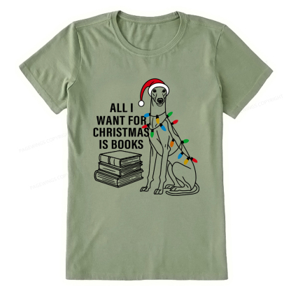 Pagewings All I Want For Christmas Is Books and Dogs Unisex Classic T-shirt