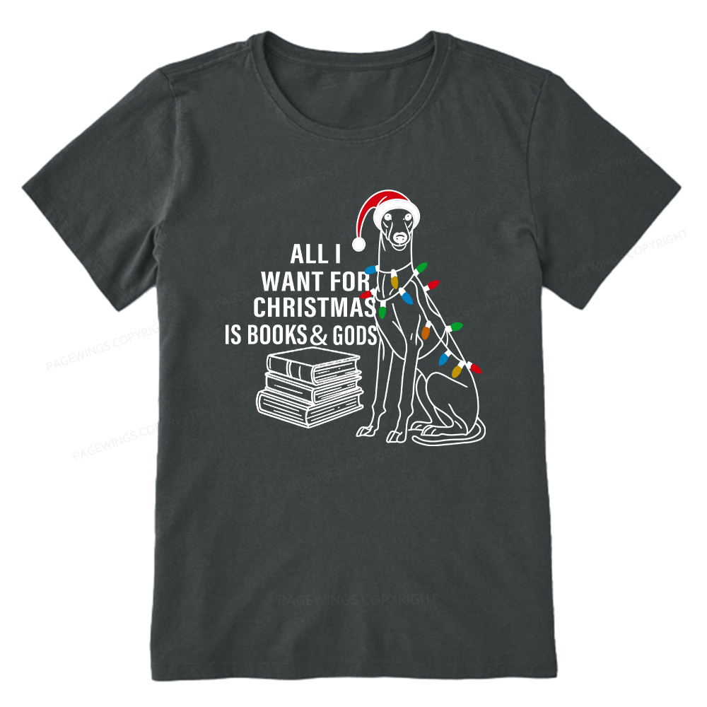 Pagewings All I Want For Christmas Is Books and Dogs Unisex Classic T-shirt