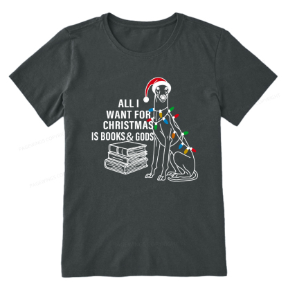 Pagewings All I Want For Christmas Is Books and Dogs Unisex Classic T-shirt