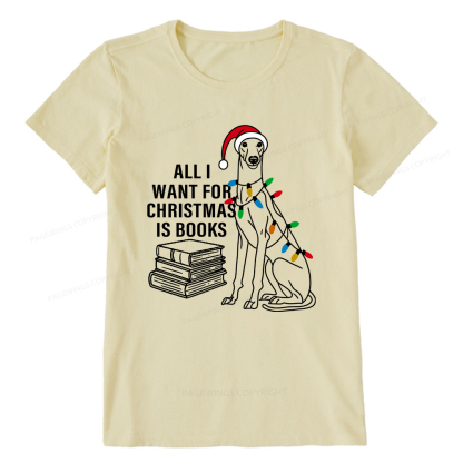 Pagewings All I Want For Christmas Is Books and Dogs Unisex Classic T-shirt