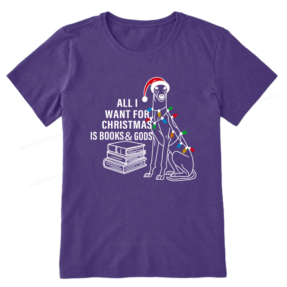 Pagewings All I Want For Christmas Is Books and Dogs Unisex Classic T-shirt
