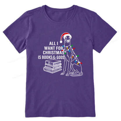 Pagewings All I Want For Christmas Is Books and Dogs Unisex Classic T-shirt