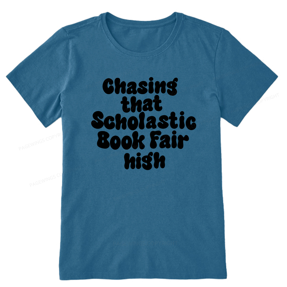 Pagewings Chasing That Scholastic Book Fair High Unisex Classic T-shirt