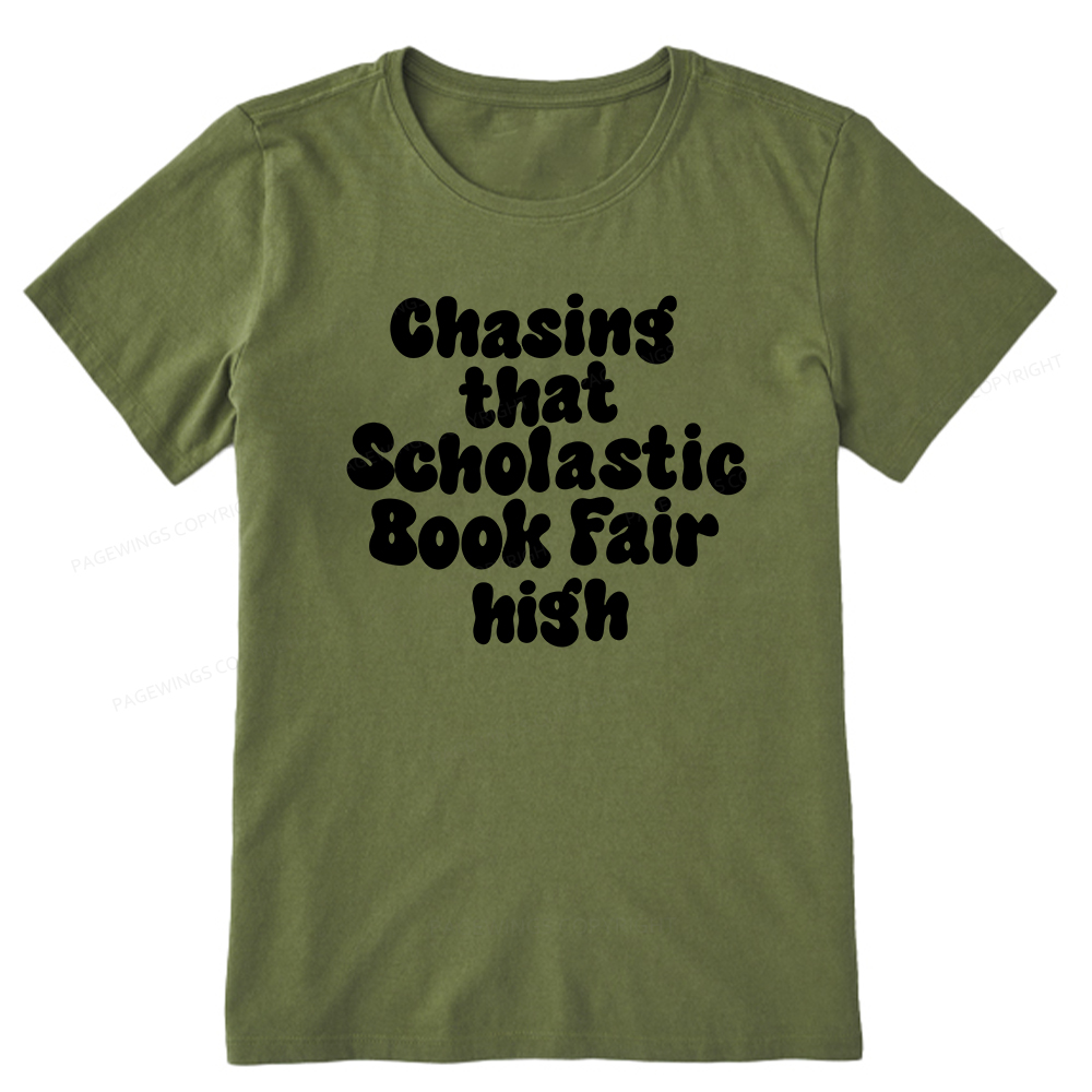 Pagewings Chasing That Scholastic Book Fair High Unisex Classic T-shirt