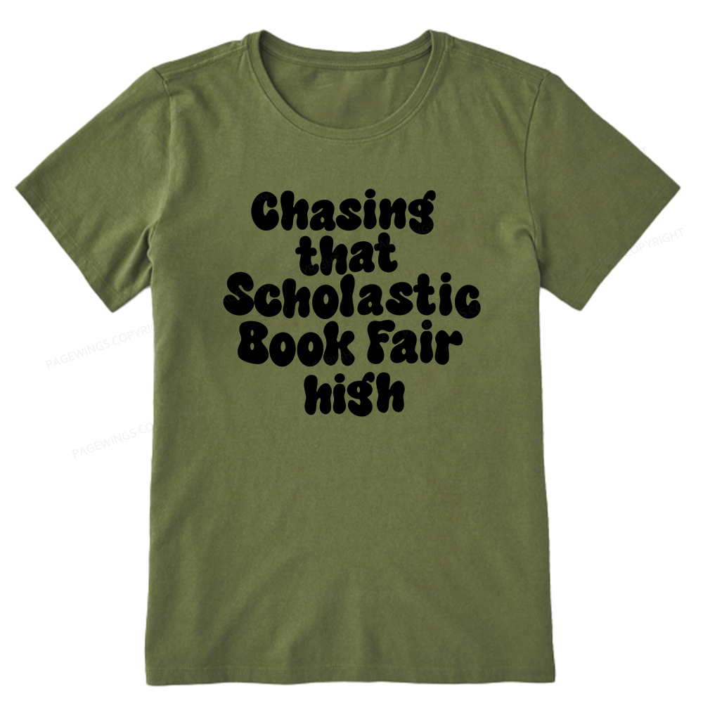 Pagewings Chasing That Scholastic Book Fair High Unisex Classic T-shirt