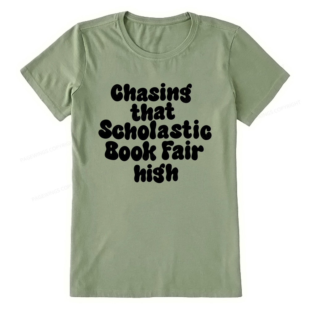 Pagewings Chasing That Scholastic Book Fair High Unisex Classic T-shirt