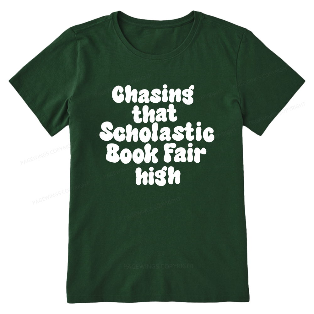 Pagewings Chasing That Scholastic Book Fair High Unisex Classic T-shirt