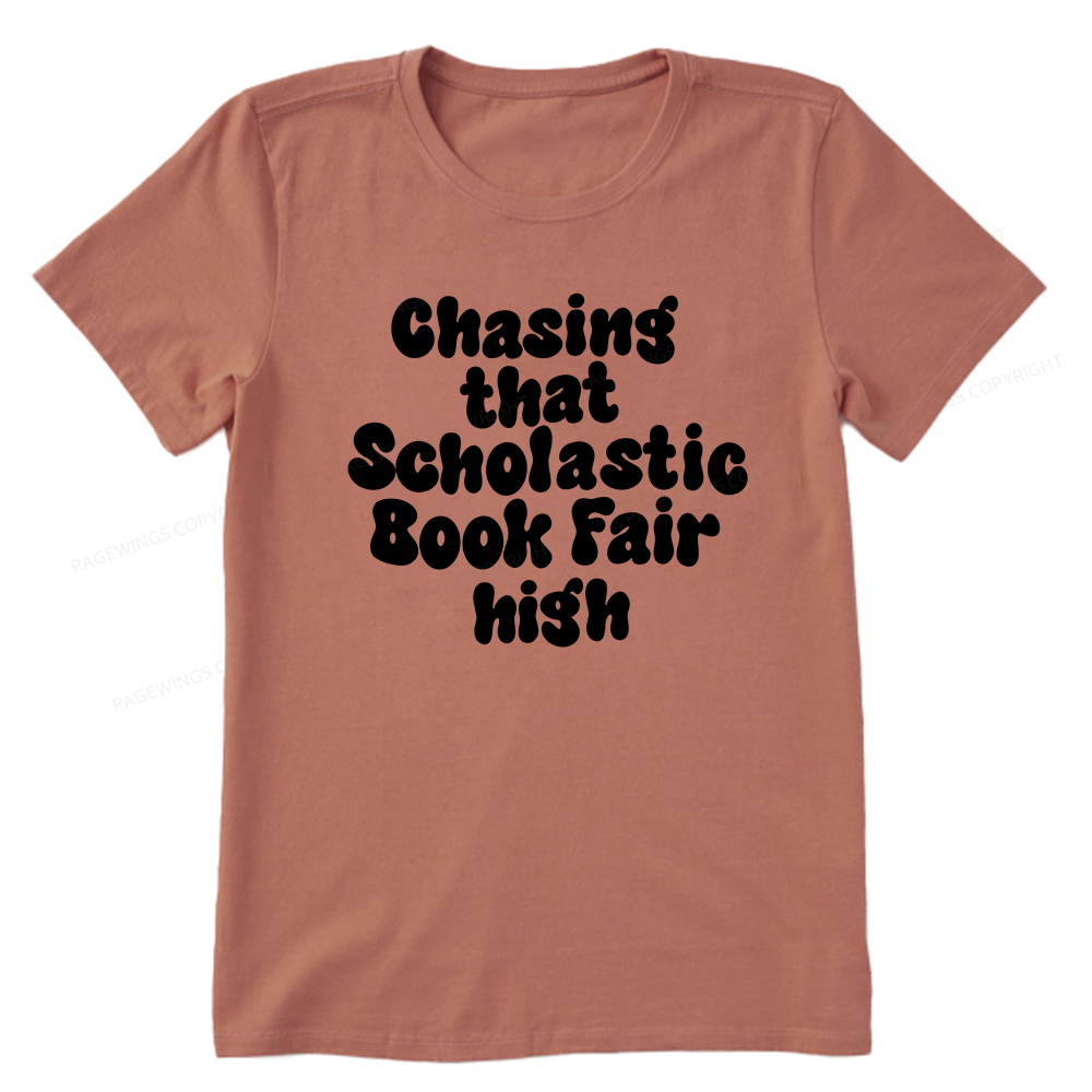 Pagewings Chasing That Scholastic Book Fair High Unisex Classic T-shirt