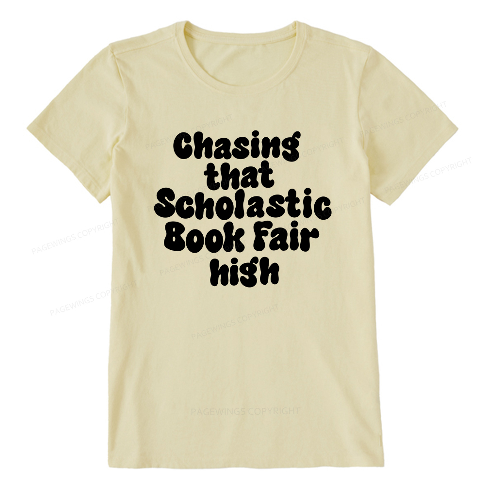 Pagewings Chasing That Scholastic Book Fair High Unisex Classic T-shirt