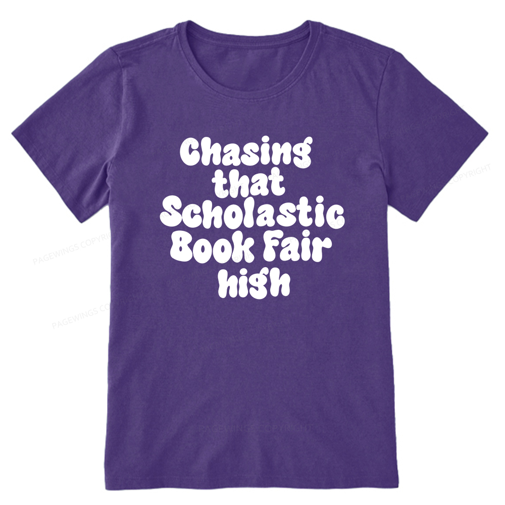 Pagewings Chasing That Scholastic Book Fair High Unisex Classic T-shirt