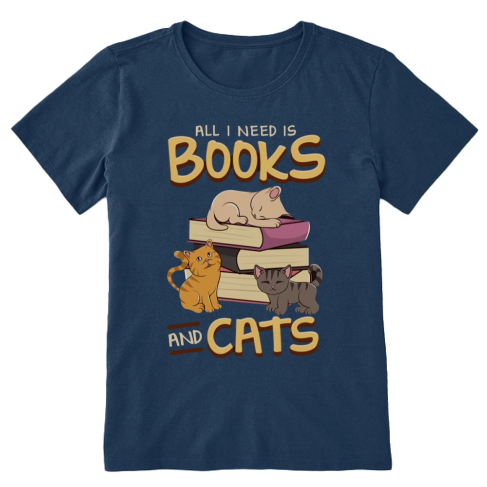 Pagewings All I Need Is Books And Cats Unisex Classic T-shirt