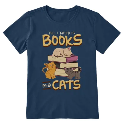 Pagewings All I Need Is Books And Cats Unisex Classic T-shirt