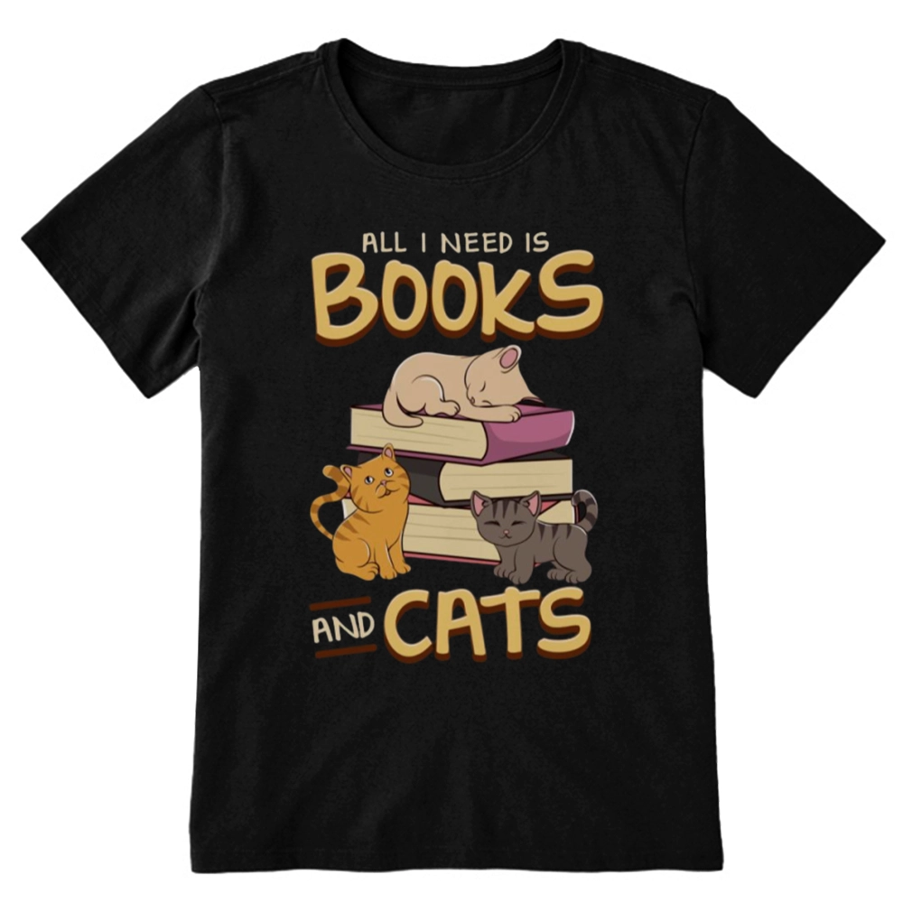 Pagewings All I Need Is Books And Cats Unisex Classic T-shirt