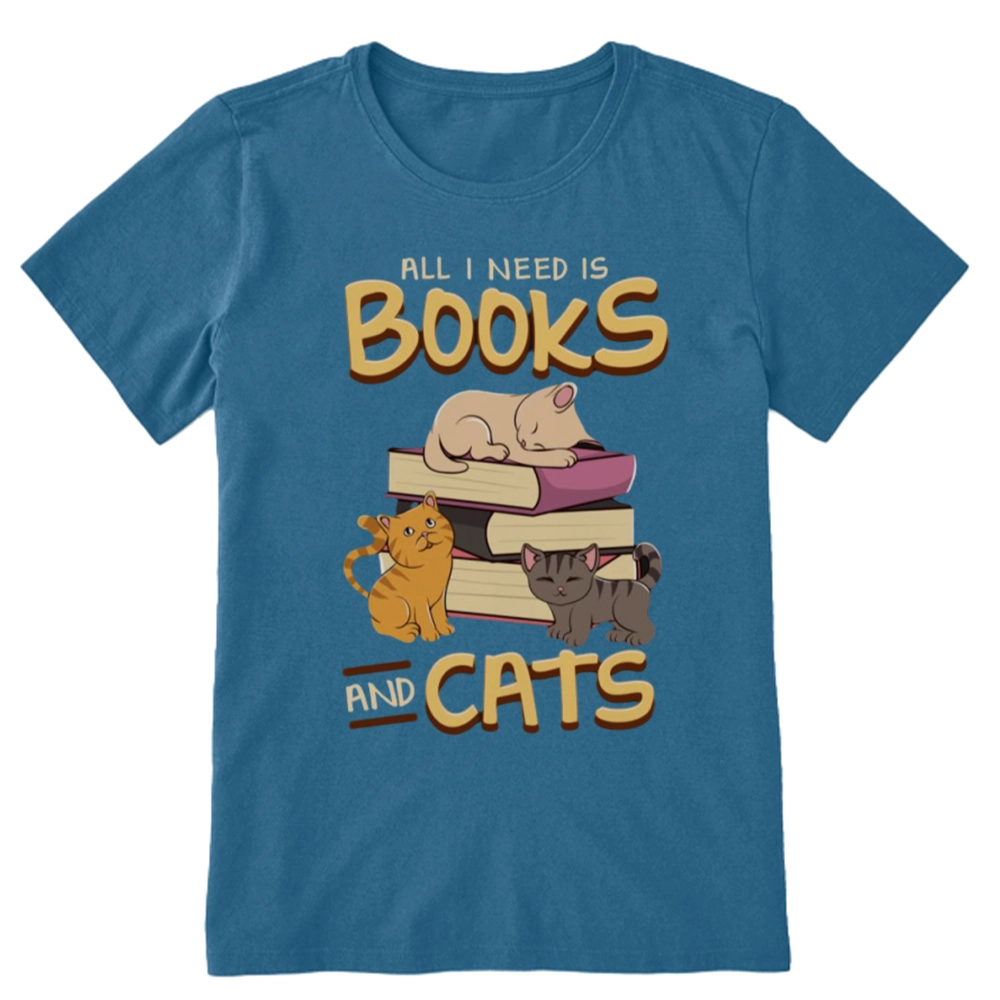 Pagewings All I Need Is Books And Cats Unisex Classic T-shirt