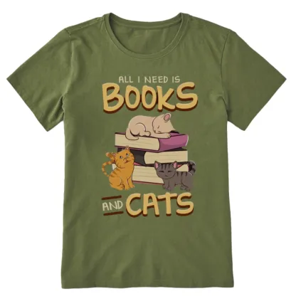 Pagewings All I Need Is Books And Cats Unisex Classic T-shirt