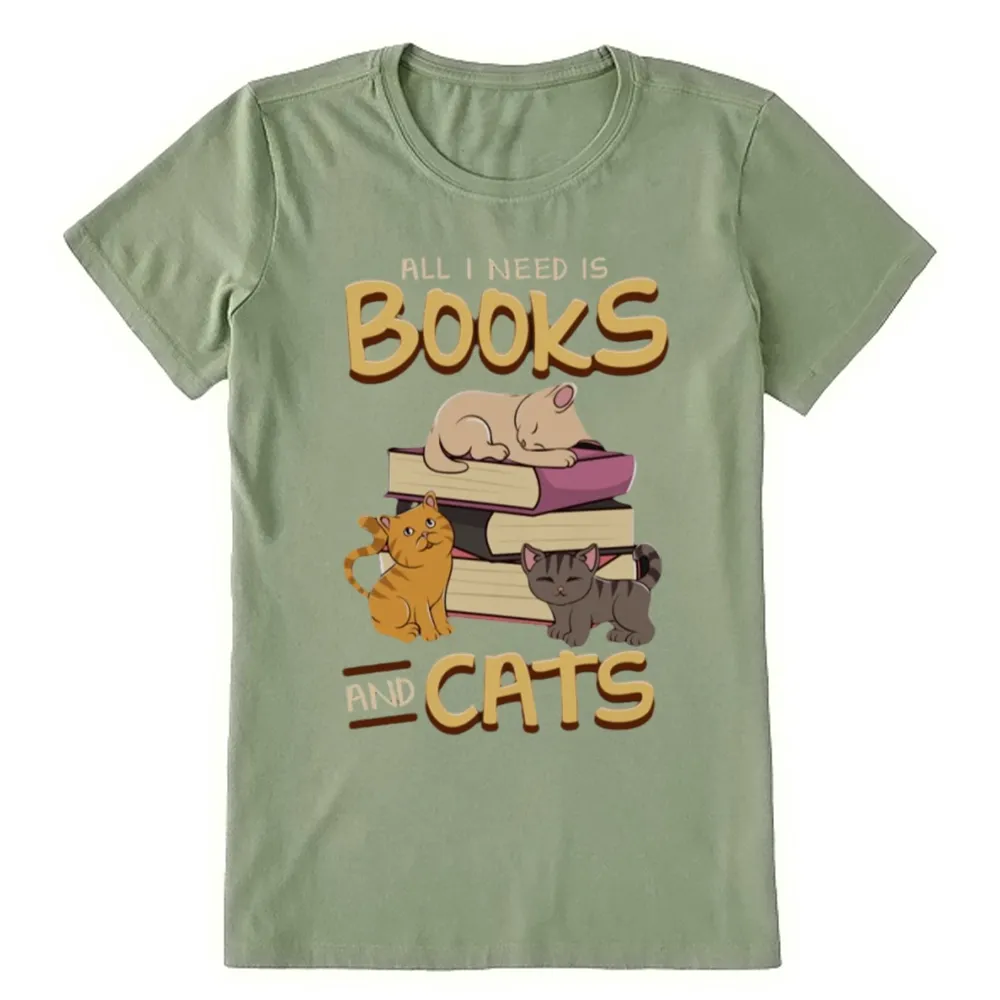 Pagewings All I Need Is Books And Cats Unisex Classic T-shirt