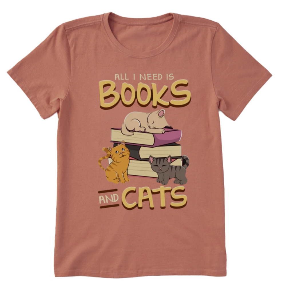 Pagewings All I Need Is Books And Cats Unisex Classic T-shirt
