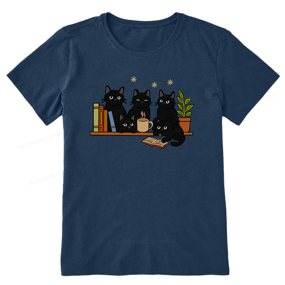 Pagewings Cat On Bookshelf Unisex Classic T-shirt